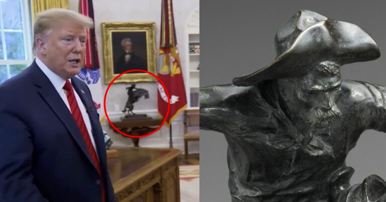 Drunken Nancy Pelosi Destroys Statue in Oval Office