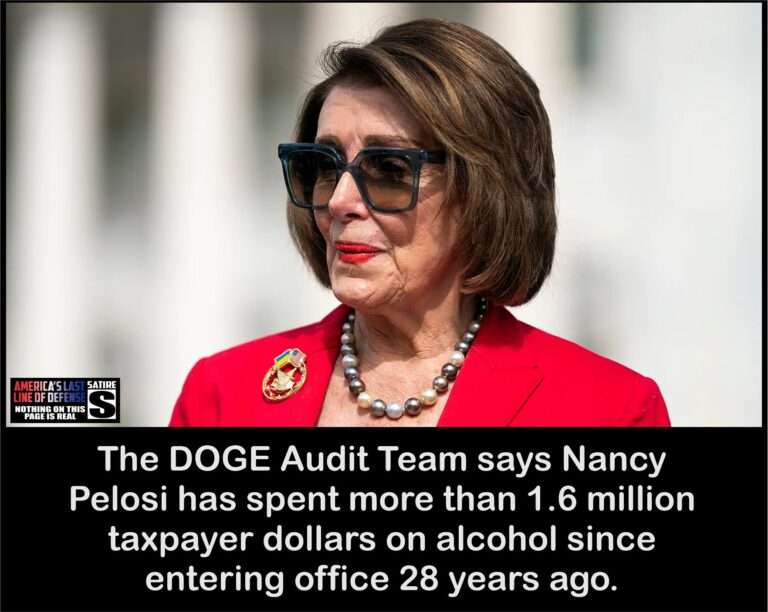 DOGE Audit says Nancy Pelosi Has Spent $1.6 Million Taxpayer Dollars on Booze in 28 Years
