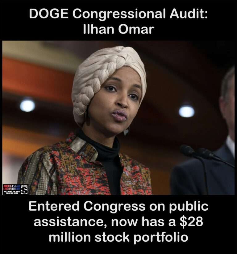 DOGE Congressional Audit: Ilhan Omar entered Congress on public assistance, now has a $28 million stock portfolio